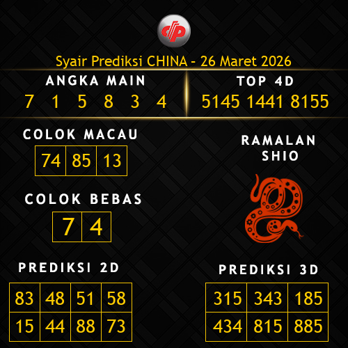 Prediksi China Hari Ini 26-maret-2026