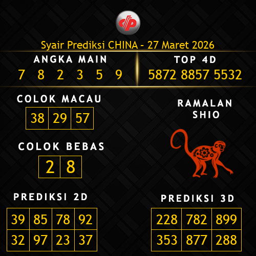 Prediksi China Hari Ini 27-maret-2026