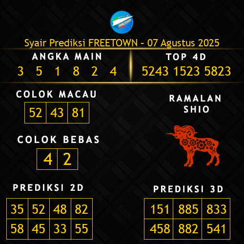 Prediksi Freetown Hari Ini 7-agustus-2025