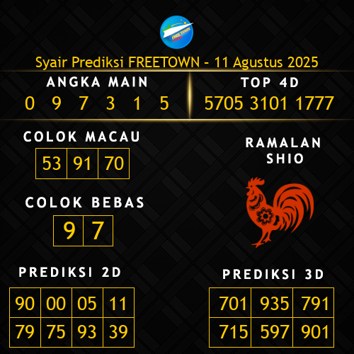 Prediksi Freetown Hari Ini 11-agustus-2025