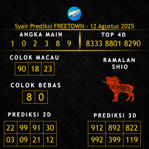 Prediksi Freetown Hari Ini 12-agustus-2025