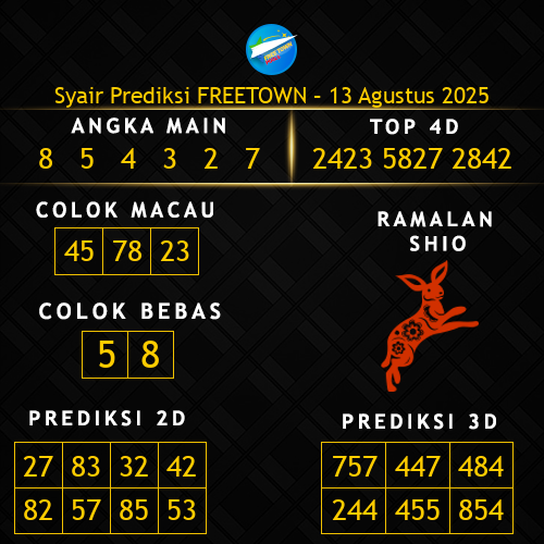 Prediksi Freetown Hari Ini 13-agustus-2025