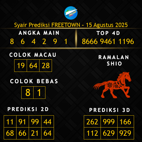 Prediksi Freetown Hari Ini 15-agustus-2025