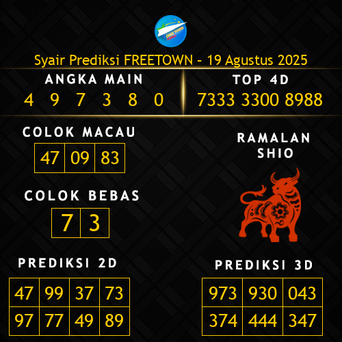 Prediksi Freetown Hari Ini 19-agustus-2025