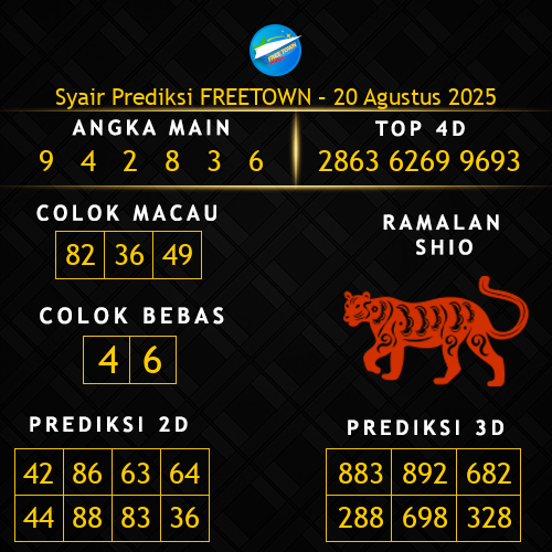 Prediksi Freetown Hari Ini 20-agustus-2025