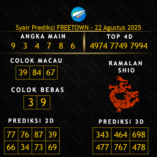 Prediksi Freetown Hari Ini 22-agustus-2025