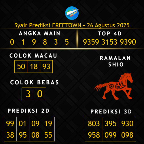 Prediksi Freetown Hari Ini 26-agustus-2025