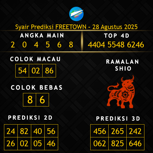 Prediksi Freetown Hari Ini 28-agustus-2025