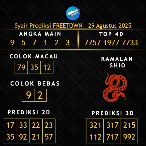 Prediksi Freetown Hari Ini 29-agustus-2025