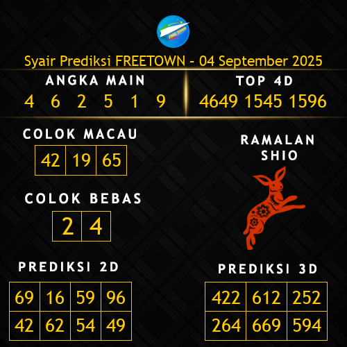 Prediksi Freetown Hari Ini 4-september-2025