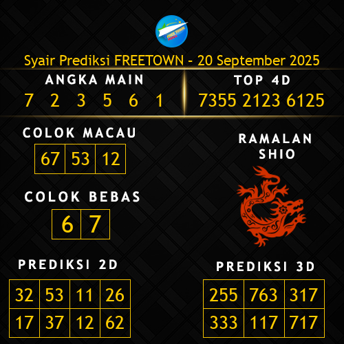Prediksi Freetown Hari Ini 20-september-2025