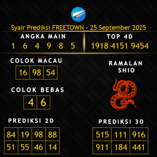 Prediksi Freetown Hari Ini 25-september-2025