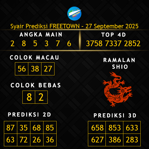 Prediksi Freetown Hari Ini 27-september-2025