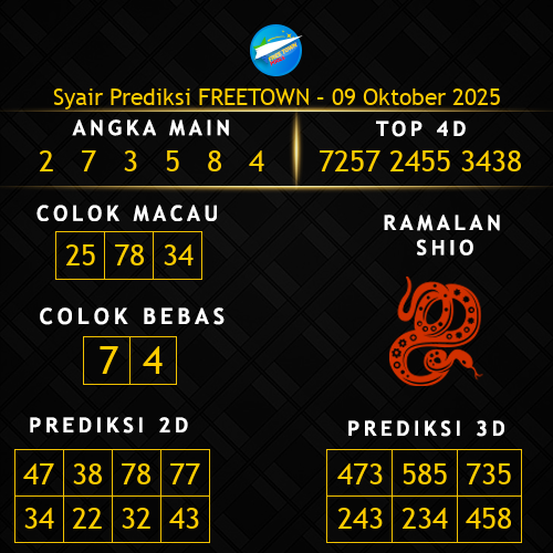 Prediksi Freetown Hari Ini 9-oktober-2025