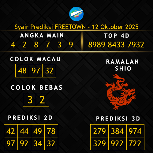 Prediksi Freetown Hari Ini 12-oktober-2025