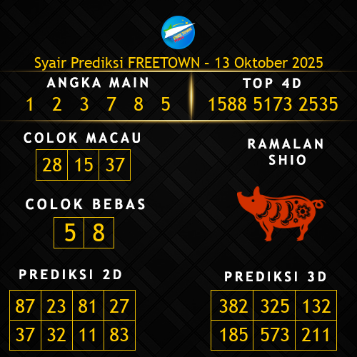 Prediksi Freetown Hari Ini 13-oktober-2025