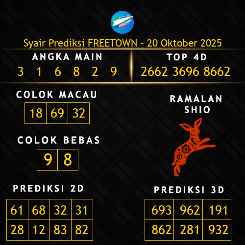 Prediksi Freetown Hari Ini 20-oktober-2025