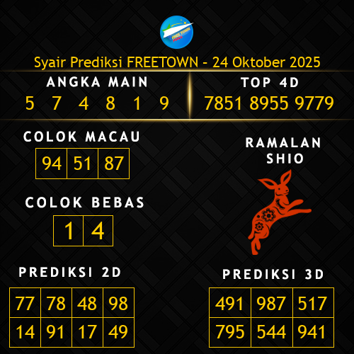 Prediksi Freetown Hari Ini 24-oktober-2025