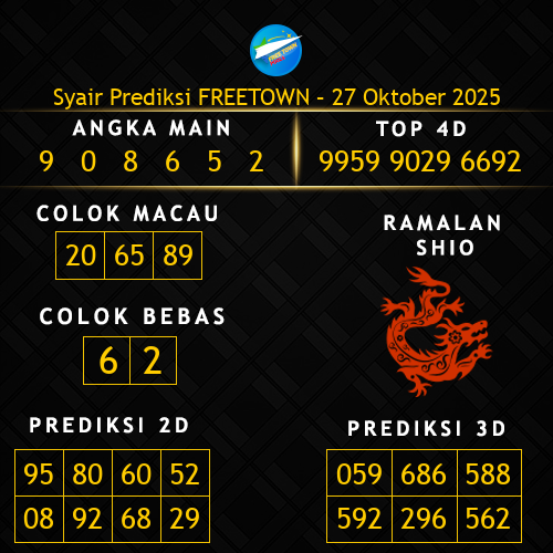 Prediksi Freetown Hari Ini 27-oktober-2025