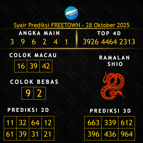Prediksi Freetown Hari Ini 28-oktober-2025