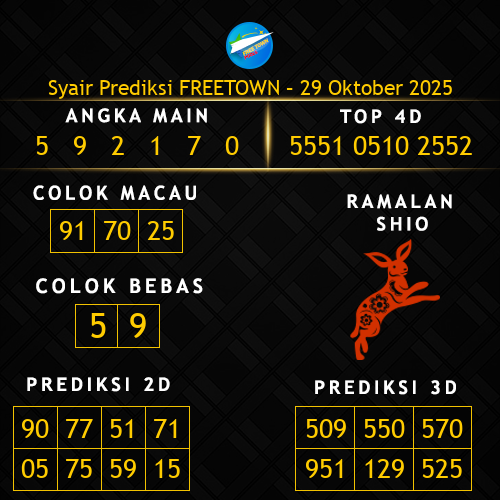 Prediksi Freetown Hari Ini 29-oktober-2025