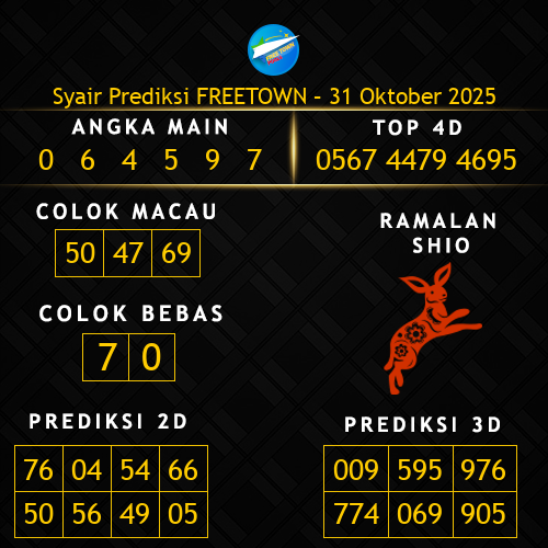 Prediksi Freetown Hari Ini 31-oktober-2025