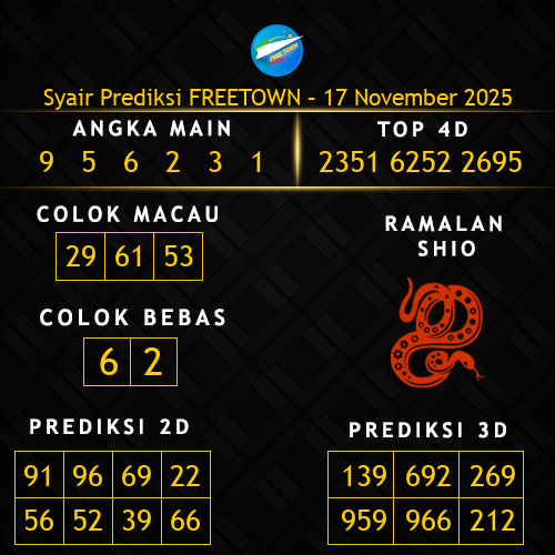 Prediksi Freetown Hari Ini 17-november-2025