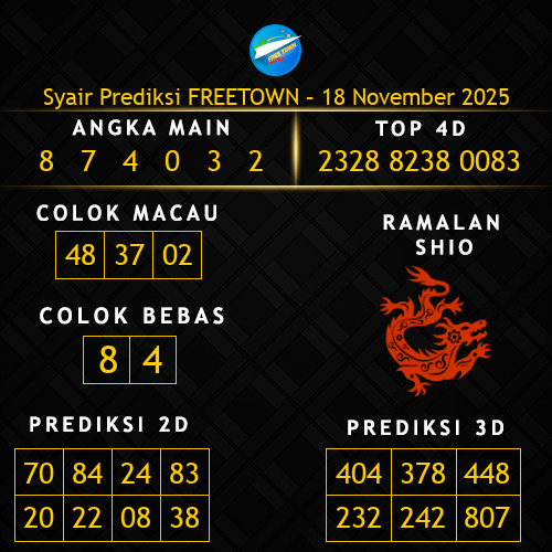 Prediksi Freetown Hari Ini 18-november-2025