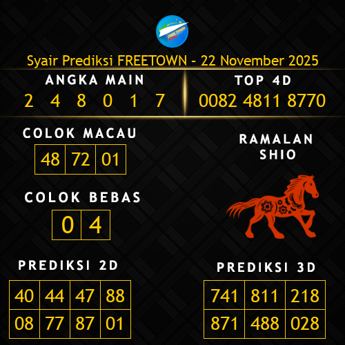 Prediksi Freetown Hari Ini 22-november-2025