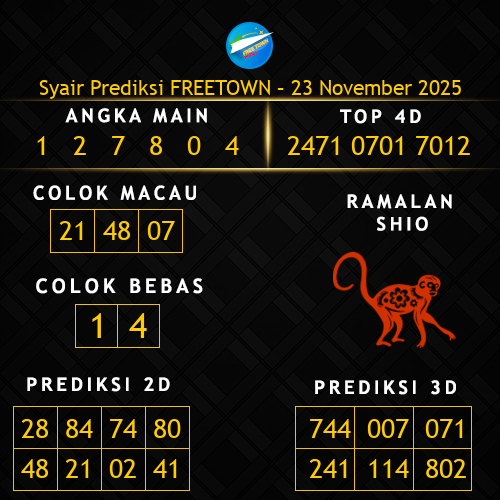 Prediksi Freetown Hari Ini 23-november-2025