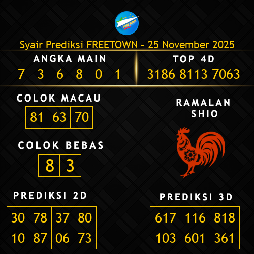 Prediksi Freetown Hari Ini 25-november-2025