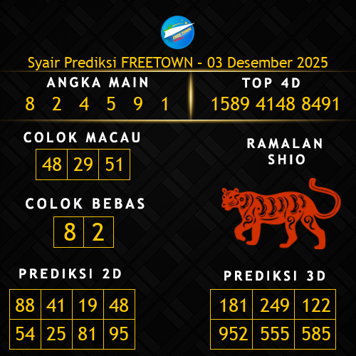 Prediksi Freetown Hari Ini 3-desember-2025