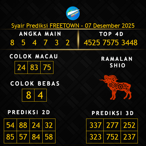 Prediksi Freetown Hari Ini 7-desember-2025