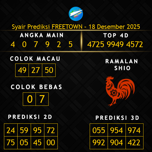 Prediksi Freetown Hari Ini 18-desember-2025