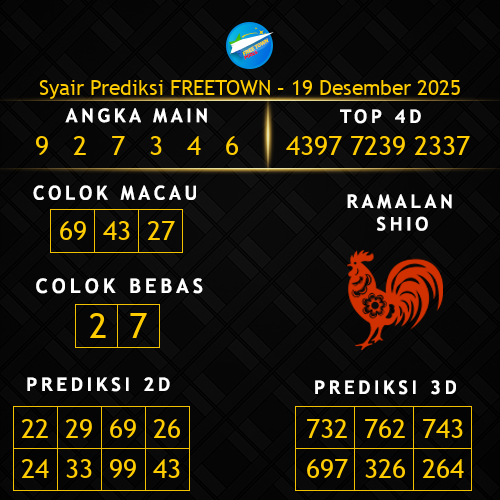 Prediksi Freetown Hari Ini 19-desember-2025