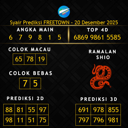 Prediksi Freetown Hari Ini 20-desember-2025
