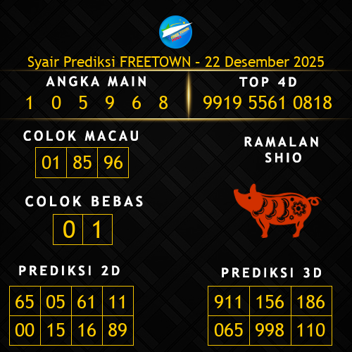 Prediksi Freetown Hari Ini 22-desember-2025