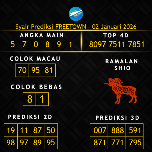 Prediksi Freetown Hari Ini 2-januari-2026