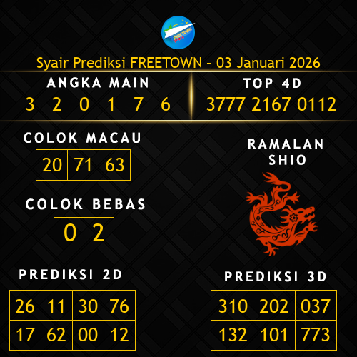 Prediksi Freetown Hari Ini 3-januari-2026