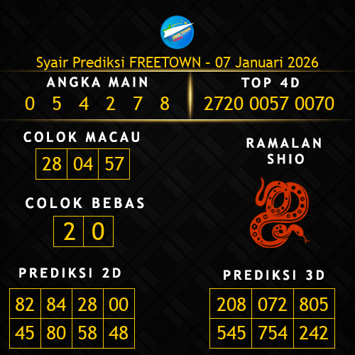 Prediksi Freetown Hari Ini 7-januari-2026