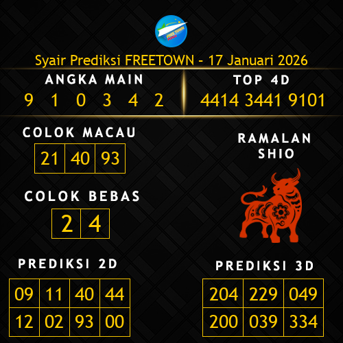 Prediksi Freetown Hari Ini 17-januari-2026
