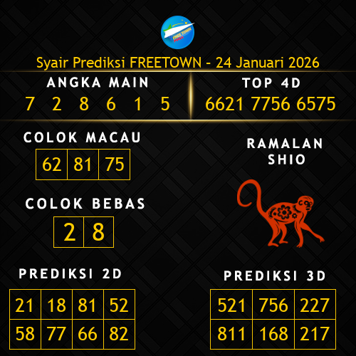Prediksi Freetown Hari Ini 24-januari-2026