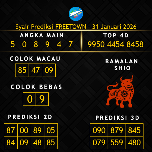 Prediksi Freetown Hari Ini 31-januari-2026