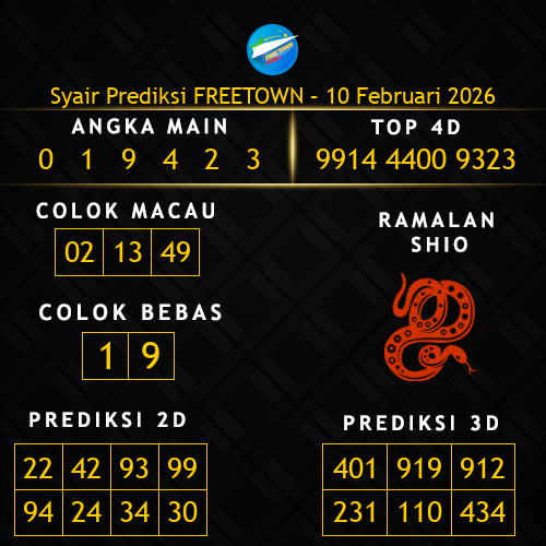 Prediksi Freetown Hari Ini 10-februari-2026
