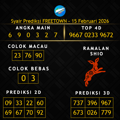 Prediksi Freetown Hari Ini 15-februari-2026