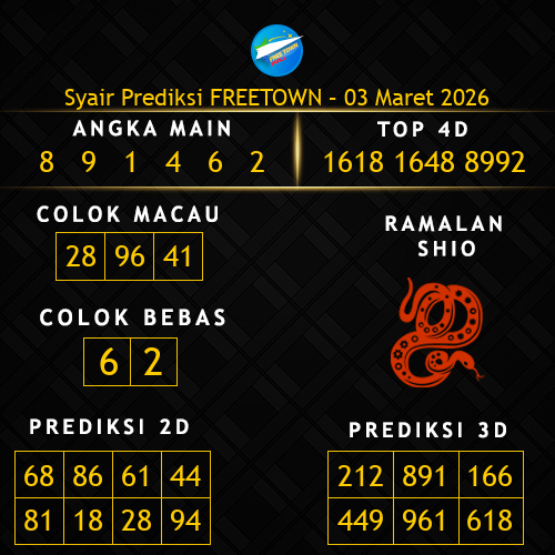 Prediksi Freetown Hari Ini 3-maret-2026