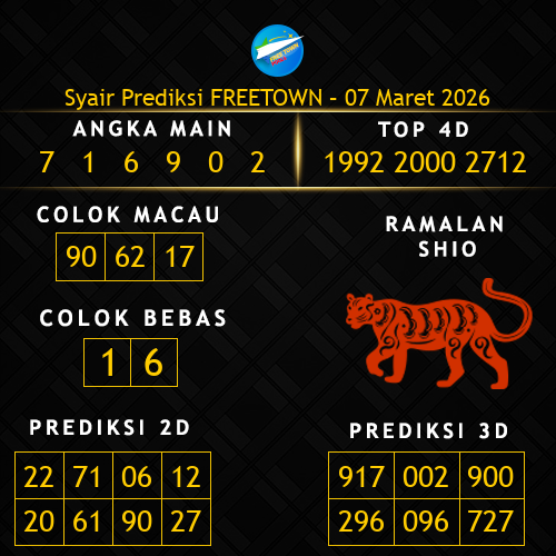 Prediksi Freetown Hari Ini 7-maret-2026