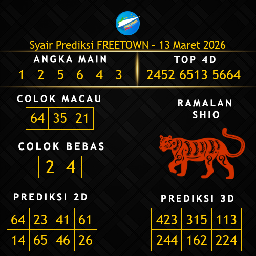 Prediksi Freetown Hari Ini 13-maret-2026