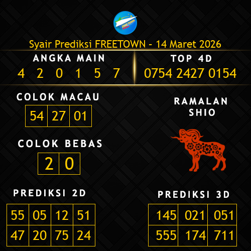 Prediksi Freetown Hari Ini 14-maret-2026