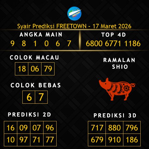 Prediksi Freetown Hari Ini 17-maret-2026